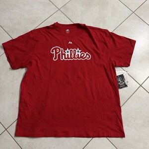Philadelphia Phillies Shirt Mens 3XL Majestic Red Shane Victorino MLB NWT